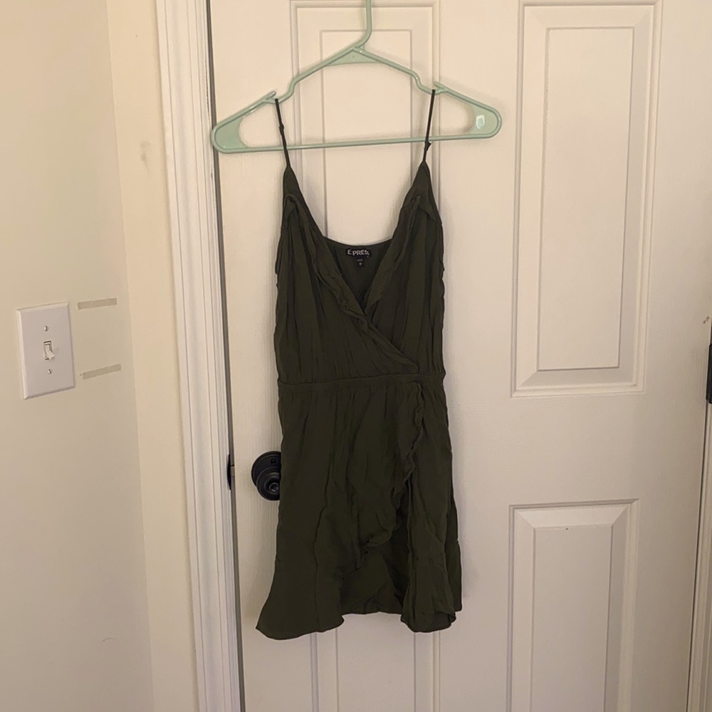 Express military green mini dress